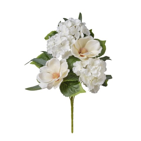 MAZZO FRONT. MAGNOLIE ORTENSIE BIANCO X5 CM.43